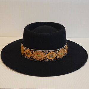 Lack Of Color Hat Band 100% Australian Wool Black Wide Brim Rancher XL 61cm